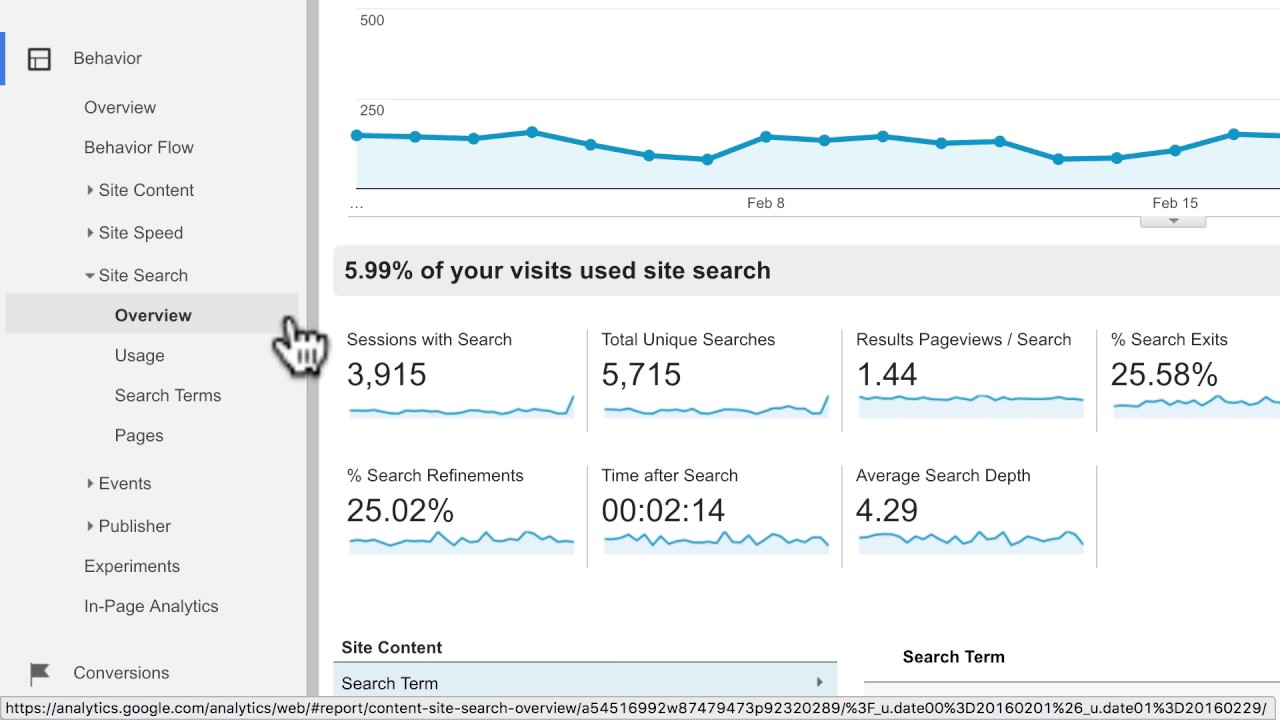 How to set up internal Site Search (3:55)