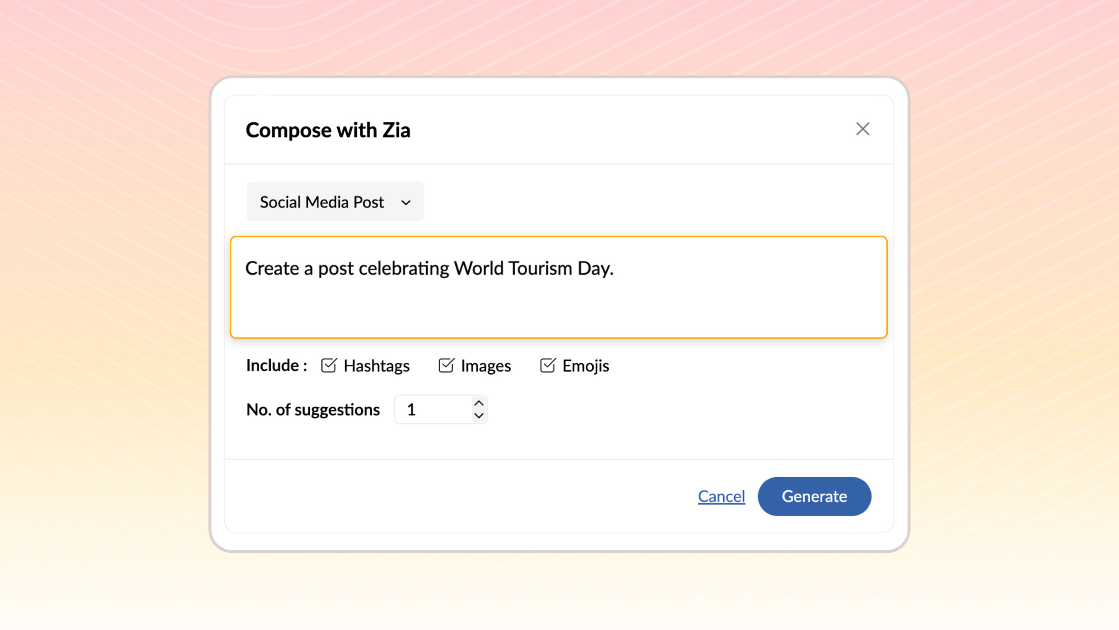 🌟 Introducing Zia’s New Integration with ChatGPT in Zoho Social! 🌟