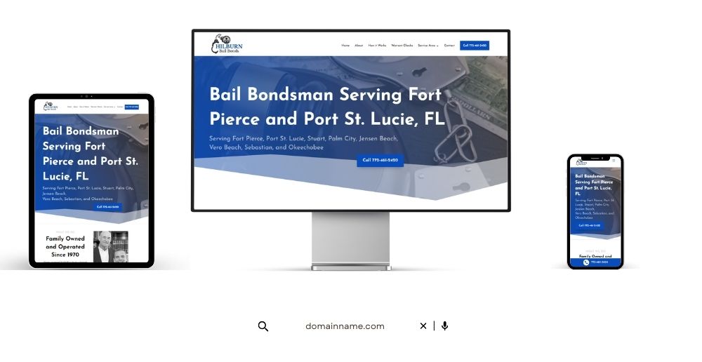 Responsive website design for bail bonds services.