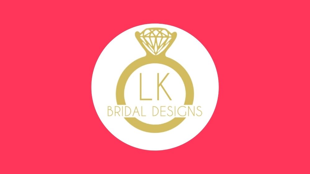 LK Bridal Designs logo with diamond ring illustration.